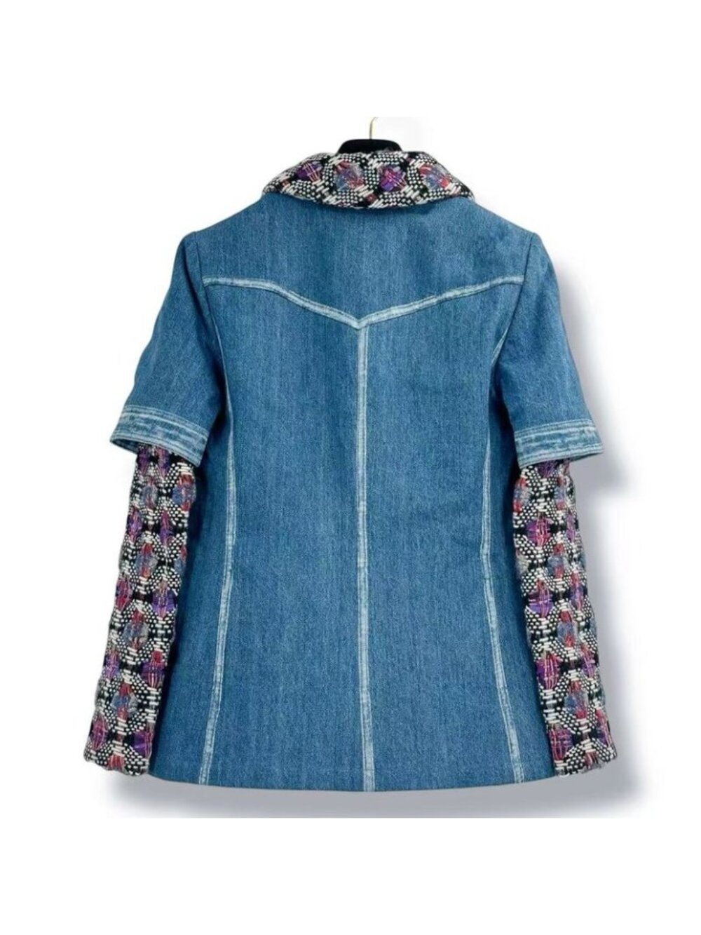 Chanel Jacket Denim Tweed Gripoix Blue - Picture 3 of 11